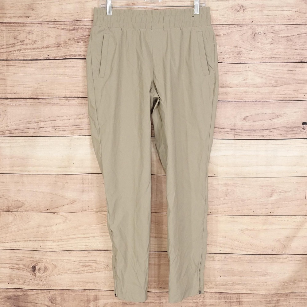 Modern Ambition Pants Womens M Beige Jogger Ankle Zip Elastic Stretch 31x27